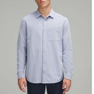 Lululemon Commission Long Sleeve Button Down Shirt. Pocket. Light Blue, White. S